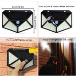Lampe murale solaire à induction 100 LED pour patio extérieur, éclairage de balcon et jardin réglable, petite lampe de rue, 1 pièce 100 LED, 2 pièces 100 LED