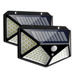 Lampe murale solaire à induction 100 LED pour patio extérieur, éclairage de balcon et jardin réglable, petite lampe de rue, 1 pièce 100 LED, 2 pièces 100 LED