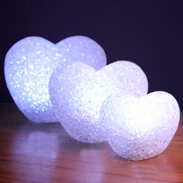 Lampe de Nuit LED Décorative Intérieure Romantique Cœur d'Amour 3D pour Saint-Valentin Mariage Fête, Cœur Blanc 8cm