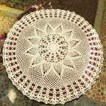 Nappe ronde en crochet fait main exquis jardin de fleurs Mori coton dentelle ajourée tissée, diamètre 60cm