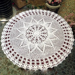 Nappe ronde en crochet fait main exquis jardin de fleurs Mori coton dentelle ajourée tissée, diamètre 60cm