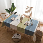 Nappe rectangulaire en coton et lin à franges nappe de table à manger fête de mariage cuisine décoration maison nappe, 100x140cm, 140x140cm, 140x160cm, 140x180cm, 140x200cm, 140x220cm, 140x250cm, 140x260cm, 140x300cm