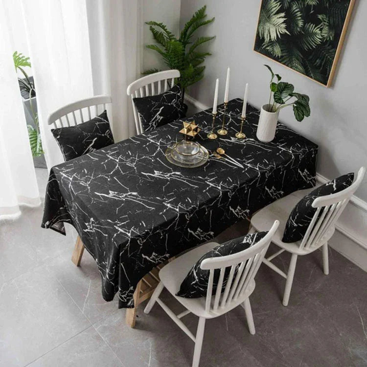 Nappe motif marbre minimaliste nappe en coton et lin anti-poussière pour armoire, 60x60cm, 90x90cm, 100x140cm, 140x140cm, 140x160cm, 140x180cm, 140x200cm, 140x220cm, 140x250cm, 140x260cm, 140x300cm