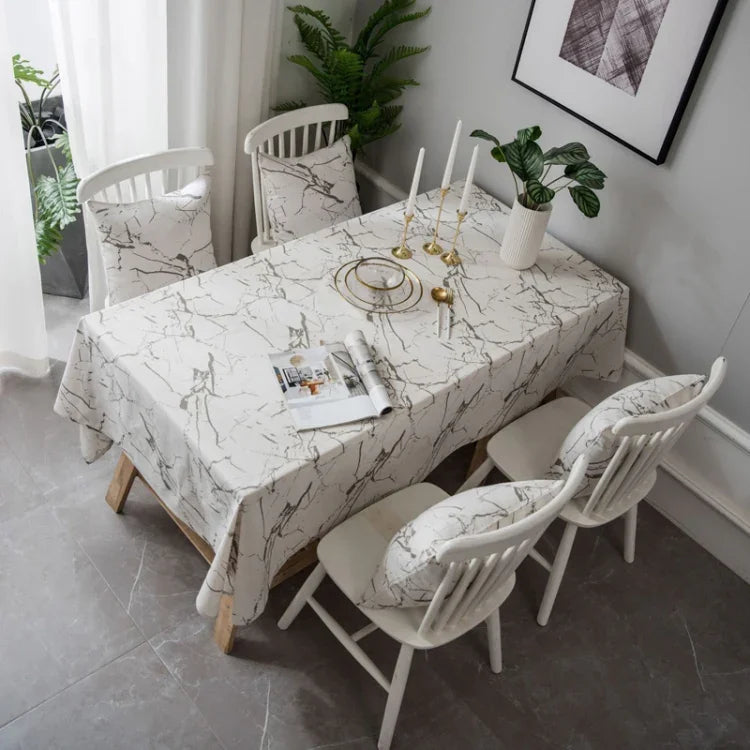 Nappe motif marbre minimaliste nappe en coton et lin anti-poussière pour armoire, 60x60cm, 90x90cm, 100x140cm, 140x140cm, 140x160cm, 140x180cm, 140x200cm, 140x220cm, 140x250cm, 140x260cm, 140x300cm