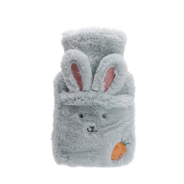 Sac d'eau chaude en peluche motif lapin de dessin animé, bouteille d'eau chaude pour la chasse d'eau