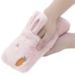 Sac d'eau chaude en peluche motif lapin de dessin animé, bouteille d'eau chaude pour la chasse d'eau