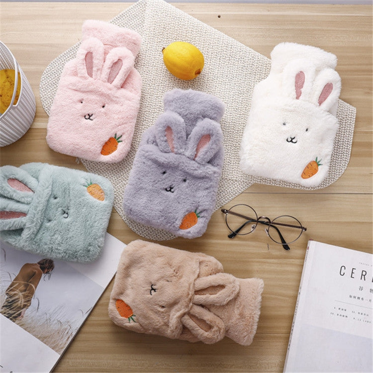 Sac d'eau chaude en peluche motif lapin de dessin animé, bouteille d'eau chaude pour la chasse d'eau