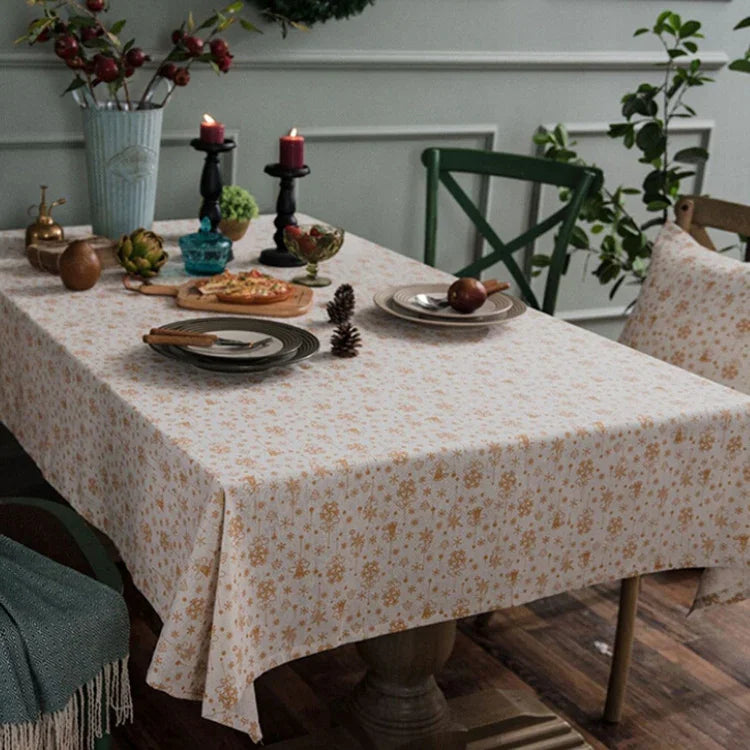 Nappe de fête de Noël en lin et coton nappe rectangulaire bronzage nappe de table à manger, 100x140cm, 140x140cm, 140x160cm, 140x180cm, 140x200cm, 140x220cm, 140x240cm, 140x260cm, 140x300cm, 90x90cm