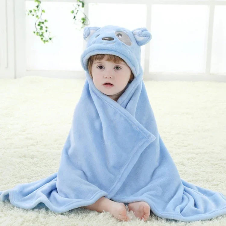 Serviette de bain cape à capuche en forme d'animal pour bébé, 100 × 75 cm