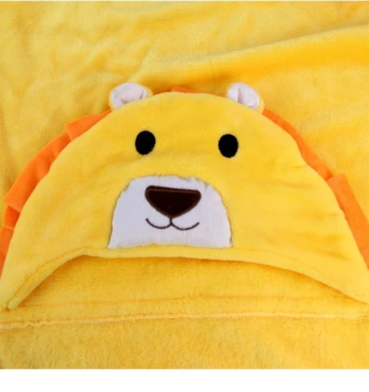 Serviette de bain cape à capuche en forme d'animal pour bébé, 100 × 75 cm
