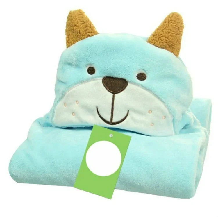 Serviette de bain cape à capuche en forme d'animal pour bébé, 100 × 75 cm