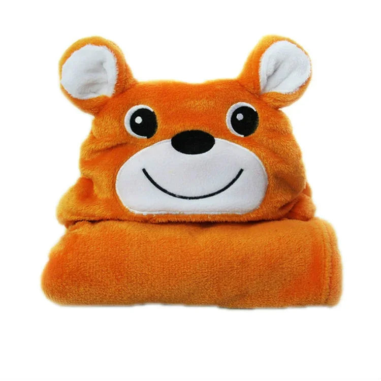 Serviette de bain cape à capuche en forme d'animal pour bébé, 100 × 75 cm