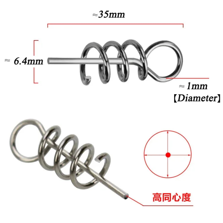20 en 1 Luya Accessoires Goupille à ressort pour goupille de verrouillage Leurre Souple, 3.5CM 50 PCS
