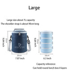 Sac à déjeuner rond, boîte à lunch isotherme pliable et portable, L, M