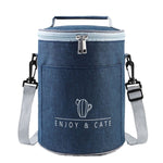 Sac à déjeuner rond, boîte à lunch isotherme pliable et portable, L, M