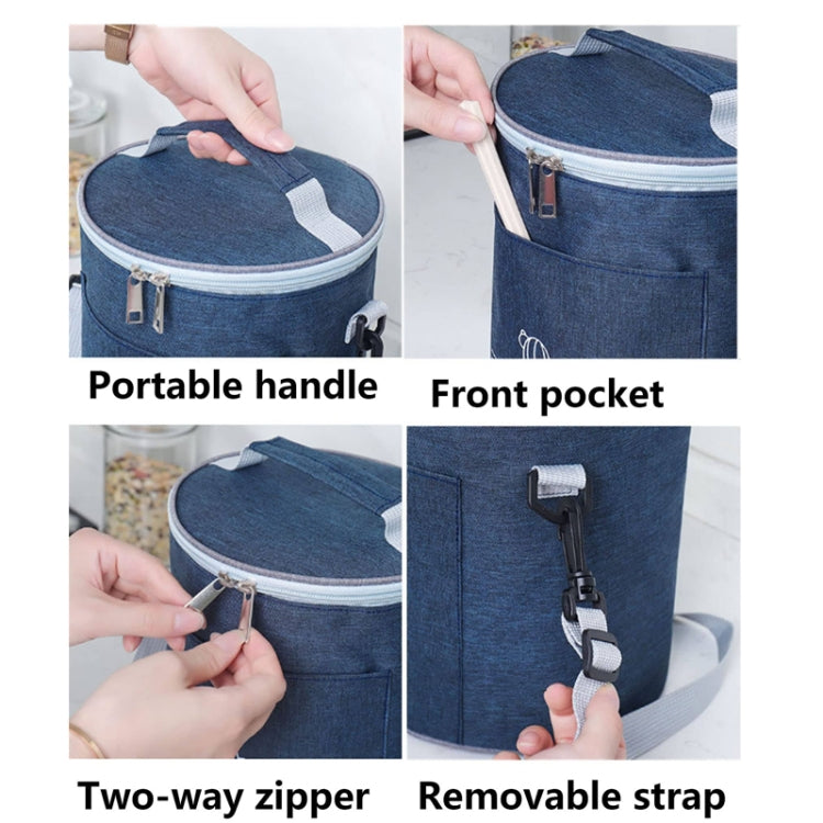 Sac à déjeuner rond, boîte à lunch isotherme pliable et portable, L, M