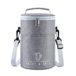 Sac à déjeuner rond, boîte à lunch isotherme pliable et portable, L, M