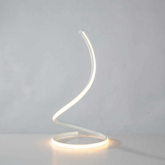 Lampe de table LED spirale, éclairage décoratif pour salon ou chambre à coucher, lampe de chevet, prise EU, prise US, prise UK, prise AU, sans prise.