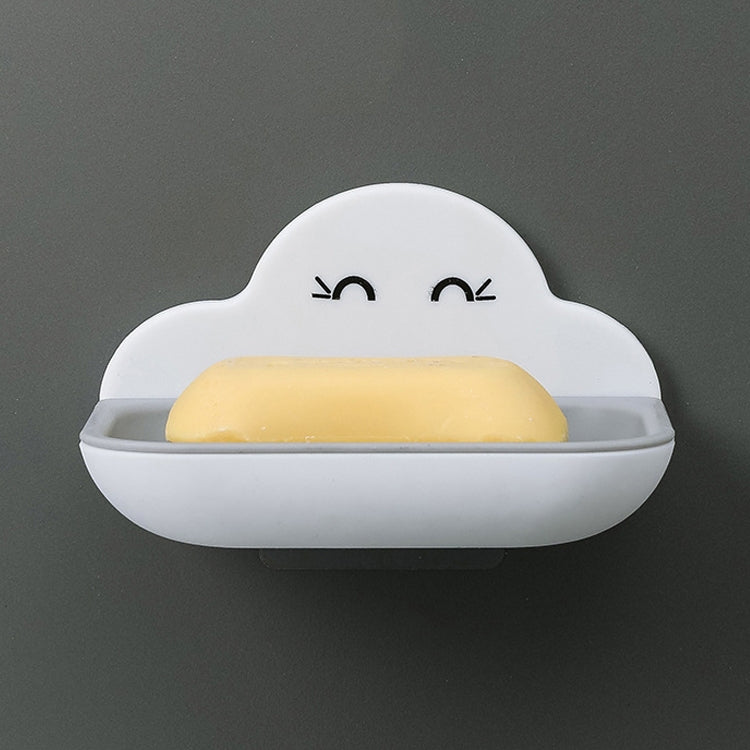 Porte-savon mural créatif nuage, support de rangement de vidange à double couche pour toilettes de salle de bain sans perforation, blanc, rose, bleu foncé, bleu clair