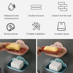 Porte-savon mural créatif nuage, support de rangement de vidange à double couche pour toilettes de salle de bain sans perforation, blanc, rose, bleu foncé, bleu clair