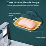 Porte-savon mural créatif nuage, support de rangement de vidange à double couche pour toilettes de salle de bain sans perforation, blanc, rose, bleu foncé, bleu clair
