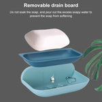 Porte-savon mural créatif nuage, support de rangement de vidange à double couche pour toilettes de salle de bain sans perforation, blanc, rose, bleu foncé, bleu clair