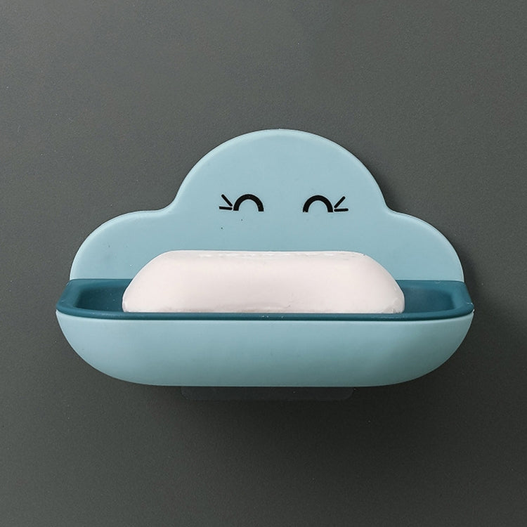 Porte-savon mural créatif nuage, support de rangement de vidange à double couche pour toilettes de salle de bain sans perforation, blanc, rose, bleu foncé, bleu clair