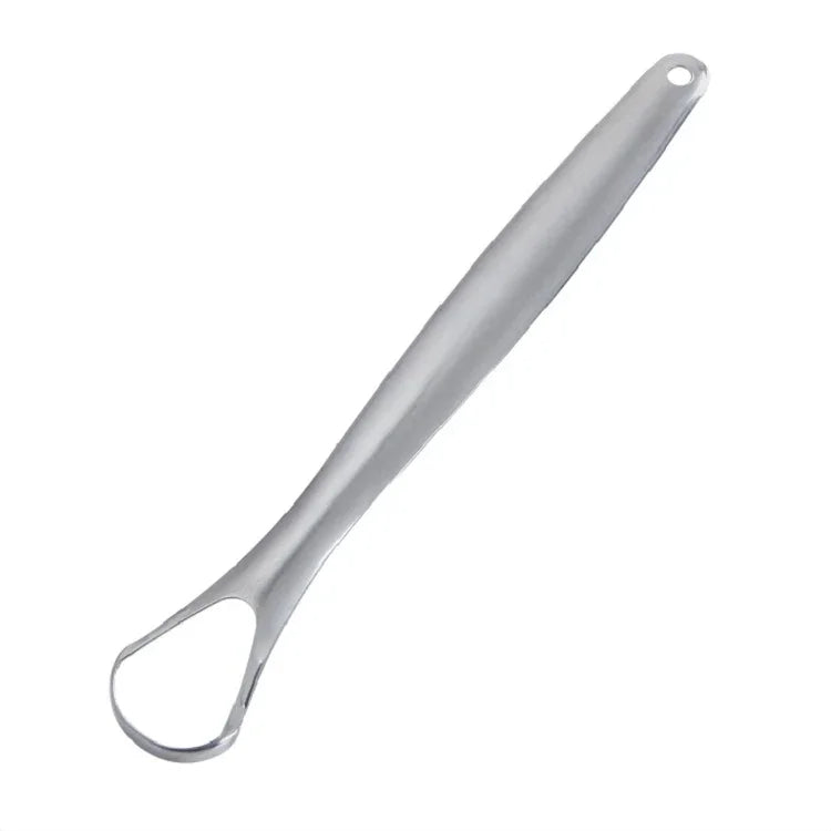 Grattoir à langue en acier inoxydable pour nettoyage buccal, 14,6 × 2,4 cm