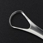 Grattoir à langue en acier inoxydable pour nettoyage buccal, 14,6 × 2,4 cm