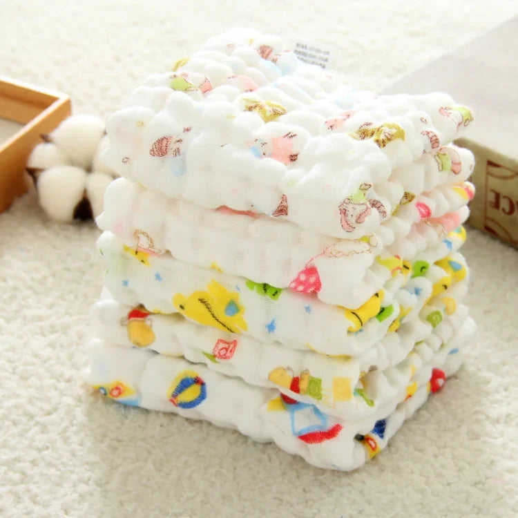 Lot de 2 serviettes de salive en gaze de coton à 6 couches, tissu seersucker médical, petite écharpe carrée