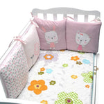 Tour de lit de bébé anti-collision en coton brodé motif lapin, 30 x 30 cm