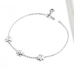 Bracelet en argent sterling S925 plaqué platine, mignon motif marguerite, marguerite