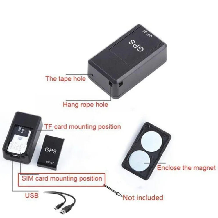 Mini traceur GPS GF07 avec puissant aimant, enregistrement vocal, dispositif anti-perte, prend en charge uniquement le réseau 2G, GF07