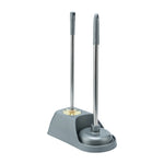 Brosse de toilette ménagère à long manche avec ventouse, ensemble de brosses de nettoyage sans angle mort, gris, marron