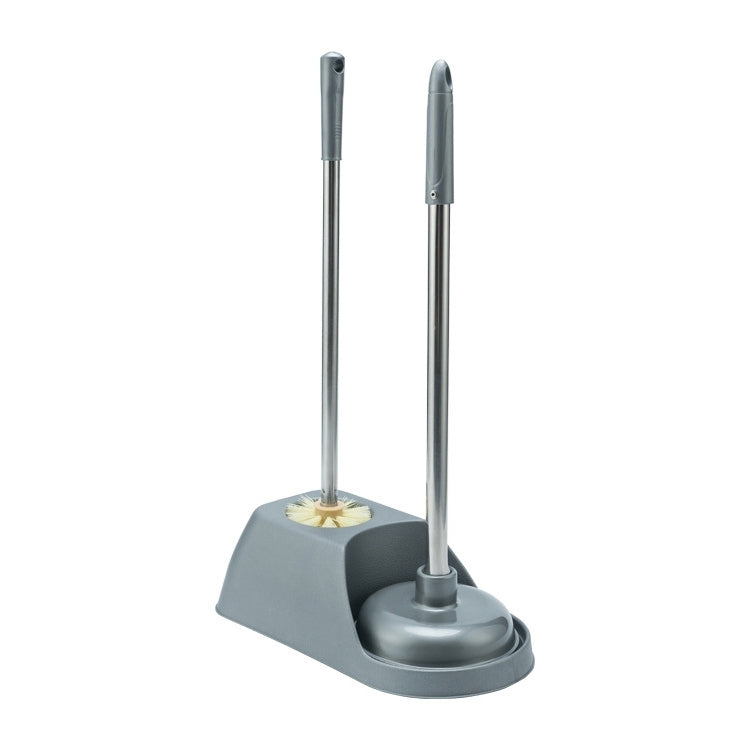 Brosse de toilette ménagère à long manche avec ventouse, ensemble de brosses de nettoyage sans angle mort, gris, marron