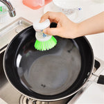 2 brosses de lavage de cuisine pour casseroles et vaisselle avec distributeur de liquide vaisselle, livraison de couleur aléatoire, brosse pour casseroles et vaisselle