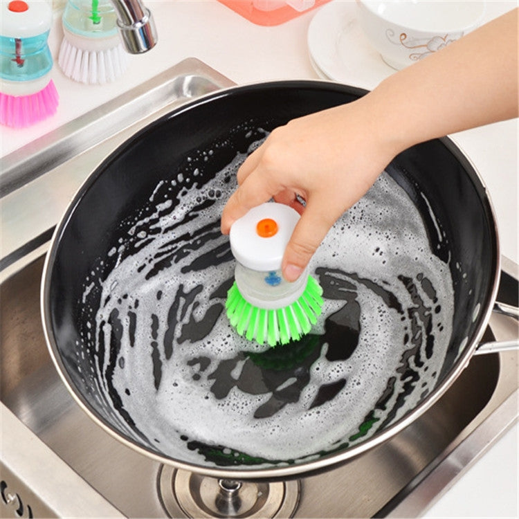 2 brosses de lavage de cuisine pour casseroles et vaisselle avec distributeur de liquide vaisselle, livraison de couleur aléatoire, brosse pour casseroles et vaisselle