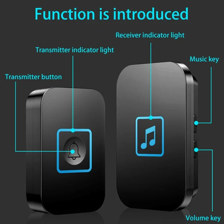 Sonnette de porte électronique CACAZI A86 avec télécommande, prise US, prise UK, prise EU