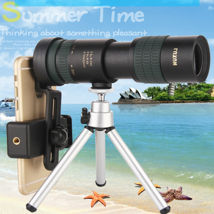 LUXUN 8-24X30 Télescope monoculaire à vision nocturne scintillante avec pince pour téléphone et trépied, avec pince pour téléphone et trépied