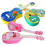 Mini instrument de musique de simulation, petit ukulélé jouable à quatre cordes, jouet musical pour l'éducation de la petite enfance, lapin rose, zèbre bleu clair, girafe rose, dinosaure jaune