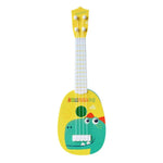 Mini instrument de musique de simulation, petit ukulélé jouable à quatre cordes, jouet musical pour l'éducation de la petite enfance, lapin rose, zèbre bleu clair, girafe rose, dinosaure jaune