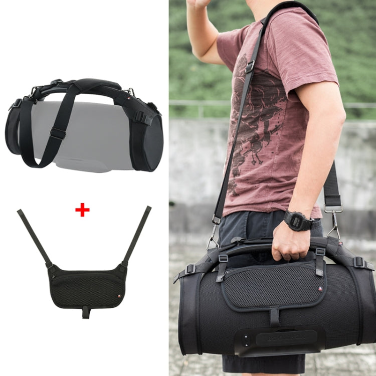 Enceinte Bluetooth avec étui à bandoulière simple + sac pour téléphone pour JBL Boombox 1/2, étui + sac téléphone noir