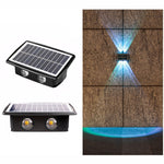 Applique murale solaire extérieure étanche, projecteurs doubles haut et bas, 4 LED, 8 LED, 6 LED