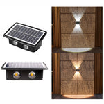 Applique murale solaire extérieure étanche, projecteurs doubles haut et bas, 4 LED, 8 LED, 6 LED