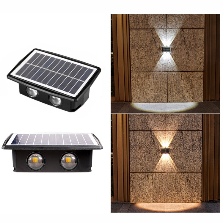 Applique murale solaire extérieure étanche, projecteurs doubles haut et bas, 4 LED, 8 LED, 6 LED