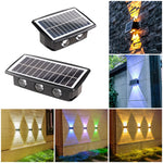 Applique murale solaire extérieure étanche, projecteurs doubles haut et bas, 4 LED, 8 LED, 6 LED