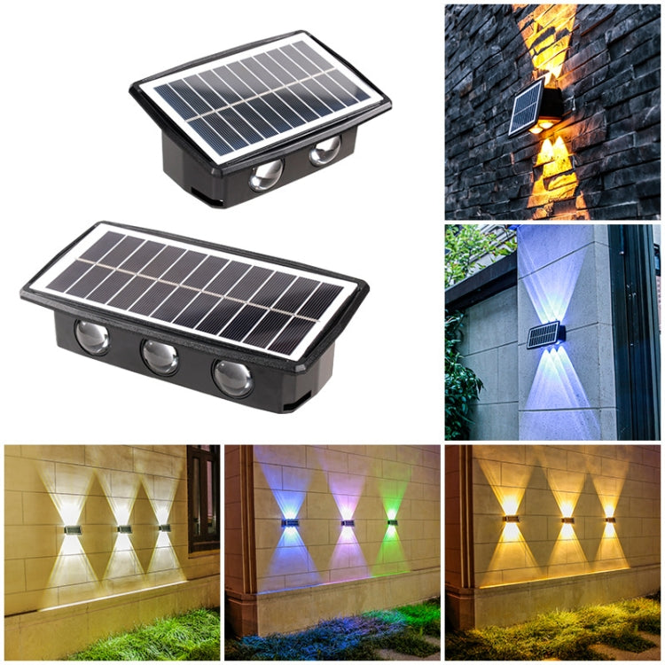 Applique murale solaire extérieure étanche, projecteurs doubles haut et bas, 4 LED, 8 LED, 6 LED