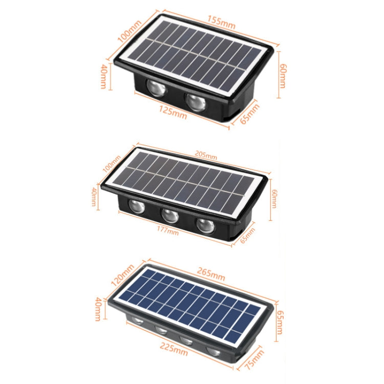 Applique murale solaire extérieure étanche, projecteurs doubles haut et bas, 4 LED, 8 LED, 6 LED