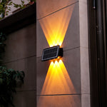 Applique murale solaire extérieure étanche, projecteurs doubles haut et bas, 4 LED, 8 LED, 6 LED