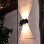 Applique murale solaire extérieure étanche, projecteurs doubles haut et bas, 4 LED, 8 LED, 6 LED